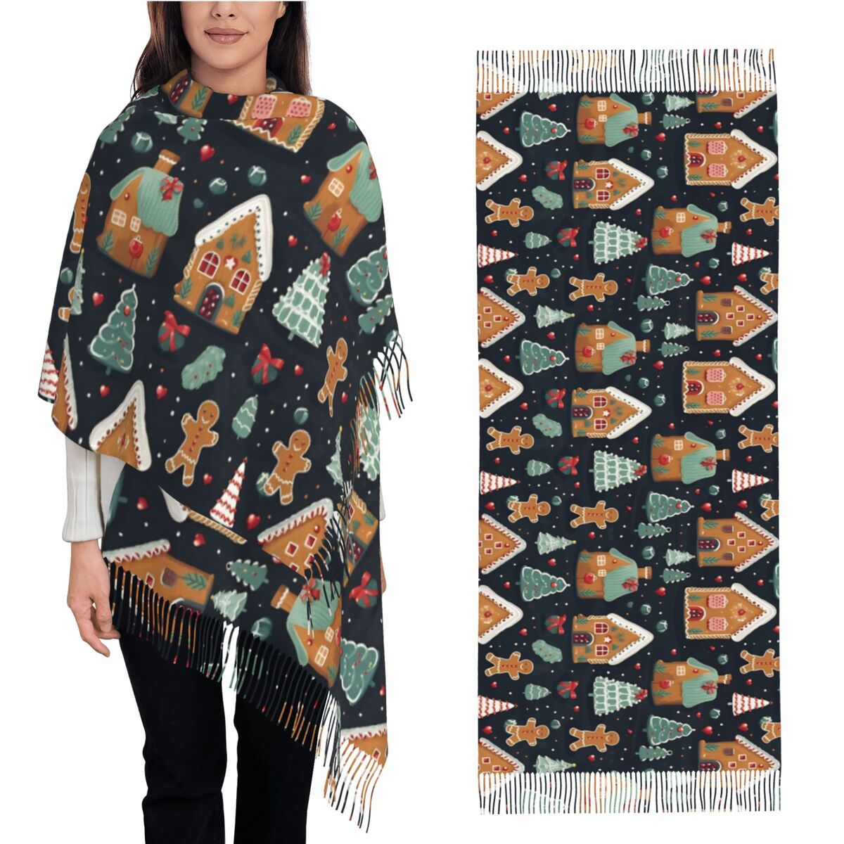 Christmas Delight- Whimsical G - Pashmina Wrap Large 评论和价格