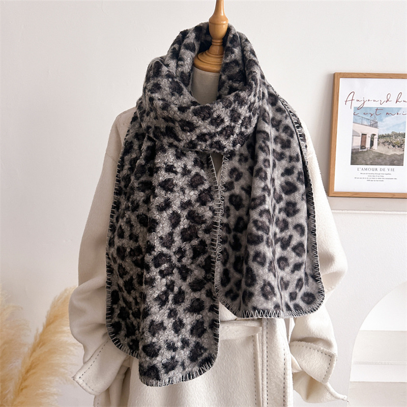 Autumn Winter Leopard Scarf Wo - Pashmina Wrap Large 评论和价格