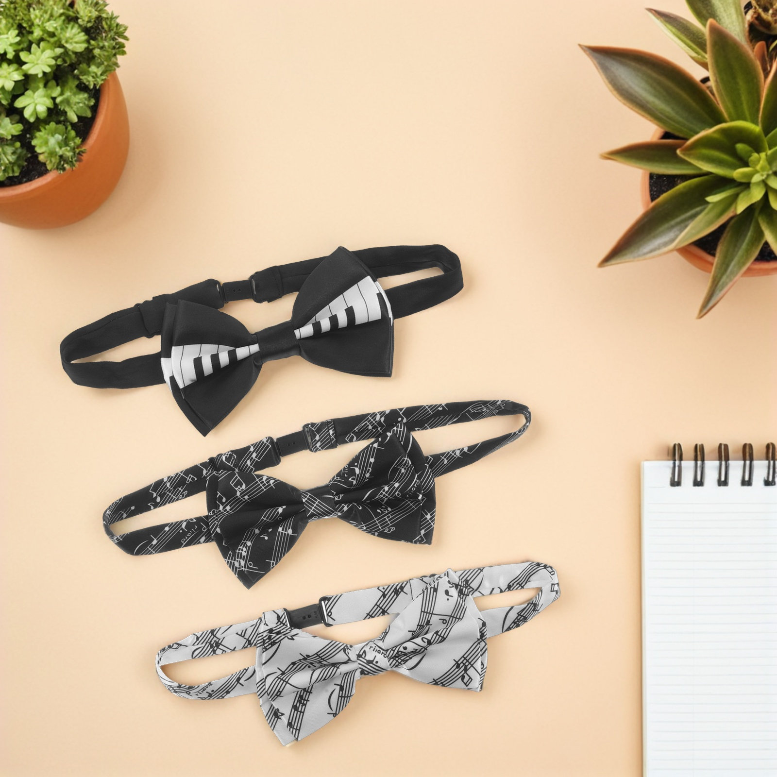 3pcs Piano Theme Bow Tie Pre-T - Bow Tie Pre Tied 评论和价格