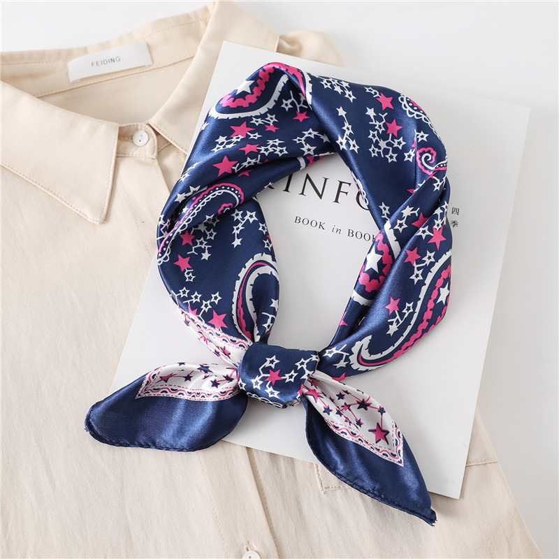 60cm Luxury Square Silk Scarf  - Head Wrap Turban 评论和价格