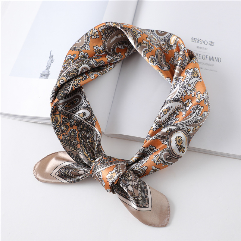 60cm Luxury Square Silk Scarf  - Head Wrap Turban 评论和价格