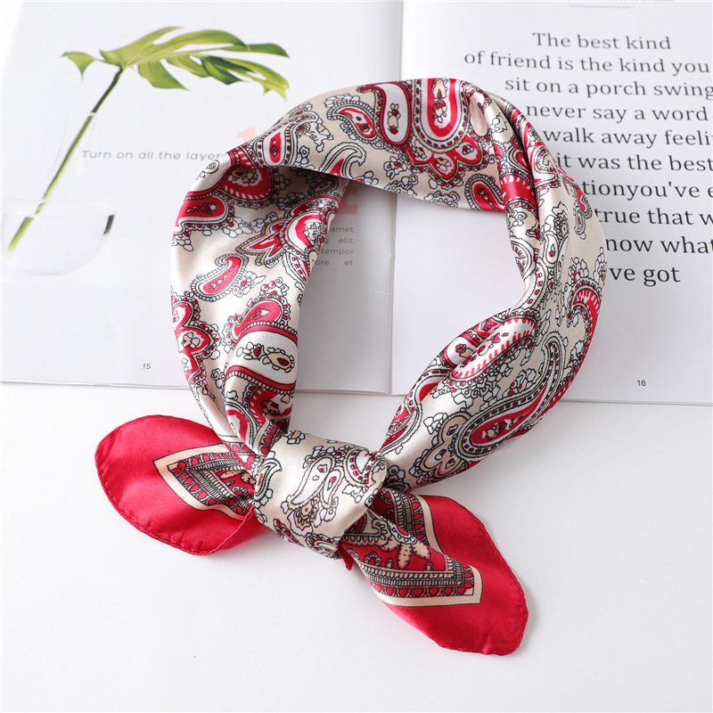 60cm Luxury Square Silk Scarf  - Head Wrap Turban 评论和价格