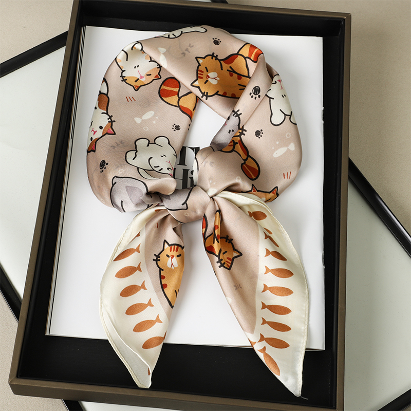 Luxury Silk Shawl Fat Cat Squa - Head Wrap Turban 评论和价格
