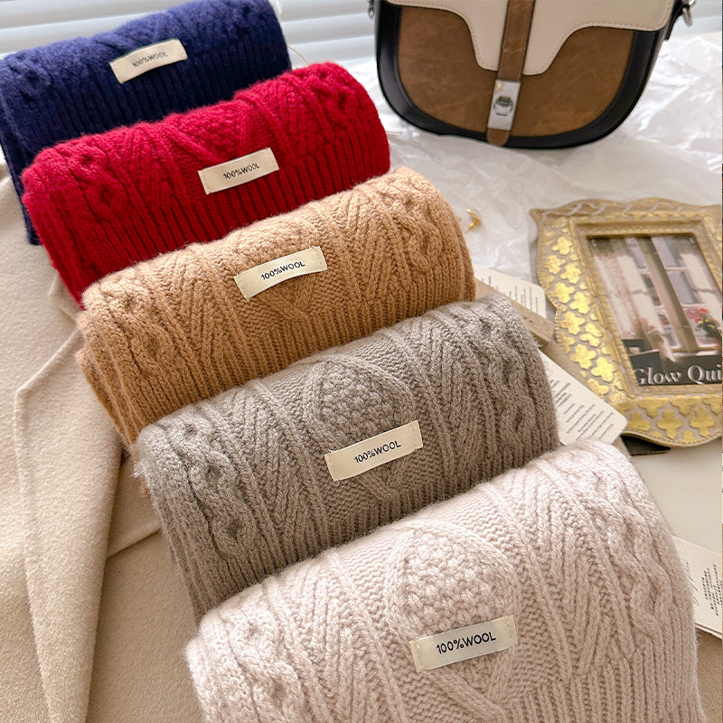 Luxury 100% Wool Scarf Women M - Muffler Men Wool 评论和价格