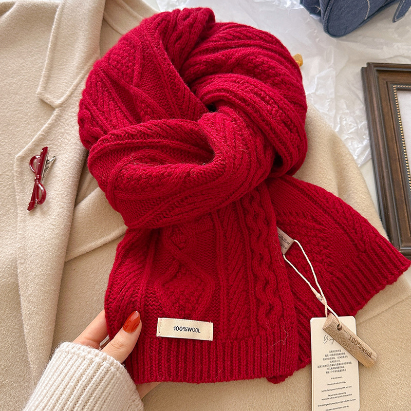 Luxury 100% Wool Scarf Women M - Muffler Men Wool 评论和价格